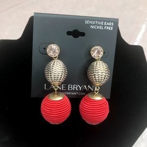 💎💰 Lane Bryant Coral Ball Drop Earrings